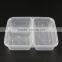 Black 3 divided microwavable safe storage plastic food containers