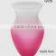 transparent red and blue decorative glass vase