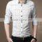 The new 2015 men's plaid shirt long sleeve skinny man Bai Segong blue-gray in leisure shirt wholesale