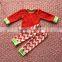 2015 ney style baby christmas pajamas red top and chevron pants