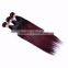 Factory Wholesale Unprocessed Ombre Hair Extension Bundles #1b/99j Color Malaysian Human Hair, red wine colored Malaysian hair