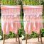 Popular Fancy Pink Chiffon Lace Wedding Cover Chair