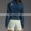 Wholesale long sleeve Denim Jacket button wash light blue oversize women denim jacket