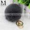 2016 New Cute Genuine Soft Fur Rabbit Pompom Keychain / Handbag Rabbit Fur Key Chain