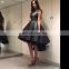 Black Elegant Beaded A Line Short Cocktail Dress Jewel Satin Modern Zipper Mini Capped Prom Dress