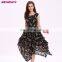 Black Background Ditsy Floral Print Women Clothing Sleeveless Dress