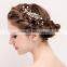 Vintage Golden Bridal Hair Comb Flower Pearl Women Headpiece Anniversary Mother Gift Prom Dresses Photo Jewelry Hair Accessories