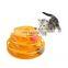 Green orange color Interactive rotating cat toy cat tower of circle tracks with moving balls