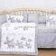 2020 New Skin-Friendly Multiple Printed Baby Crib 4 Pieces Bedding Set