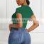 Women's eBay Amazon New Sexy Solid Color New Simple Fashion Short Sleeve Bottoming Bodysuit