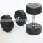 fixed black rubber dumbbell set/ sporting goods