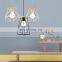 Colorful Restaurant Kitchen Home Lamp Pendant Light Wood Ceiling Rose Chandelier Iron Cage Hanging Lighting