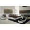 America modern design LED night light wooden structure master bedroom furniture leather soft bed frame