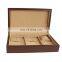 customised empty brown color leather gift jewelry boxes with paper packaging box 32.5x20x8.5cm