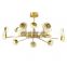 Modern LED Chandelier Copper Glass Luxury Pendant Lamp Simple Living Room Bedroom Ceiling Hanging Light