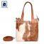 Stylish Look Modern Design Luxury Fashionable Matching Stitching Vintage Style Women Genuine Leather Handbag
