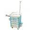 HC-M046 Best quality Hospital Medical steel and plastic with scagliola surface Luxury Anesthesia Cart