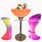 coffee shop hotel led bar furniture cocktail tables and chairs 16 colors portable bar table led cocktail table