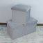 Foldable storage velvet ottoman-Grey