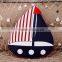 latest design fancy sailing boat cotton fabric cushion handicraft particular pillow made in China