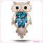 Colorful Opal Women Brooches Crystal Owl Gold Silver Plated Clothes Pin