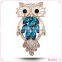 Colorful Opal Women Brooches Crystal Owl Gold Silver Plated Clothes Pin