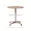 Outdoor aluminum frame solid wood round dining table