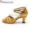 OEM,ODM wholesale yellow glitter ladies dancing shoe