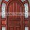 Round Top Glass Wooden French Doors With Side Lite DJ-S6025M