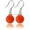 Sparkle CZ Crystal Ball 925 Silver Shamballa Hook Earring for Wedding Party