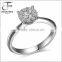 925 Sterling Silver 4 claws Setting with Clear Cubic Zirconia Stones Ladies ring Fashion Jewelry