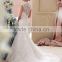 Romantic 2016 High collar lace mermaid wedding dress DM-005 vestidos-novia cap sleeve illusion neckline sheer back bridal dress