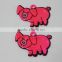 Pig shape pvc toys reflective safety key accessories