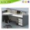 office reception desk white table green dampers with Iron frame Modern