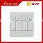 Famous brand BIHU home light using White PC panel 4 gang 1 way switch