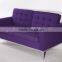 Two seat color wool fabric living room furniture deep purple sofa sale