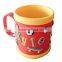 sport style colorful words engraved cool football pattern 3D silicone mug
