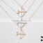 Three colors gold rose gold and rhodium plated bow and arrow Cupid goden arrow love symbol pendant necklace