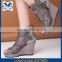 disruptive pattern and gilding flower on transparent gauze for lady's shoes