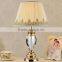 high end clean crystal table lamp with white empire fabric lampshade for home decor SAA UL CE certificate
