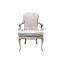 Country garden classic carved fabric oak wooden chair