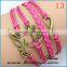 Handmade braided bracelets infinitely love charms leather anchor bracelet