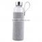 500ml Round Travelling Drinking Clear Water Glass Bottle with Screw Metal Cap