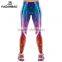 Women Leggings Gradient Lights Printed Legins High Elastic Fitness Running Pants