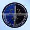 laser cut shield shape iron on woven badge for USA polo shirt