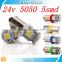 24v car light T11 BA9S White 5050 5SMD Car led Light auto Bulb T4W H6W Indicator light interior light bulb