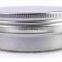 round aluminum tin box with screw top lid