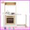 2017 New design funny push cart wooden kids cooking set W10C259