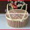 Strong bamboo storage basket with handle