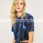 Slight Blink Crushed Velvet O-neck Short Sleeves Cropped t Shirt Tank Tops